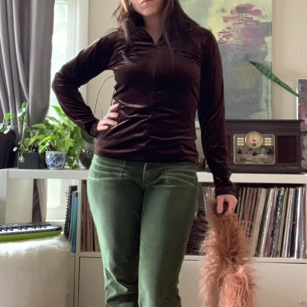 Chocolate Brown Velvet Top